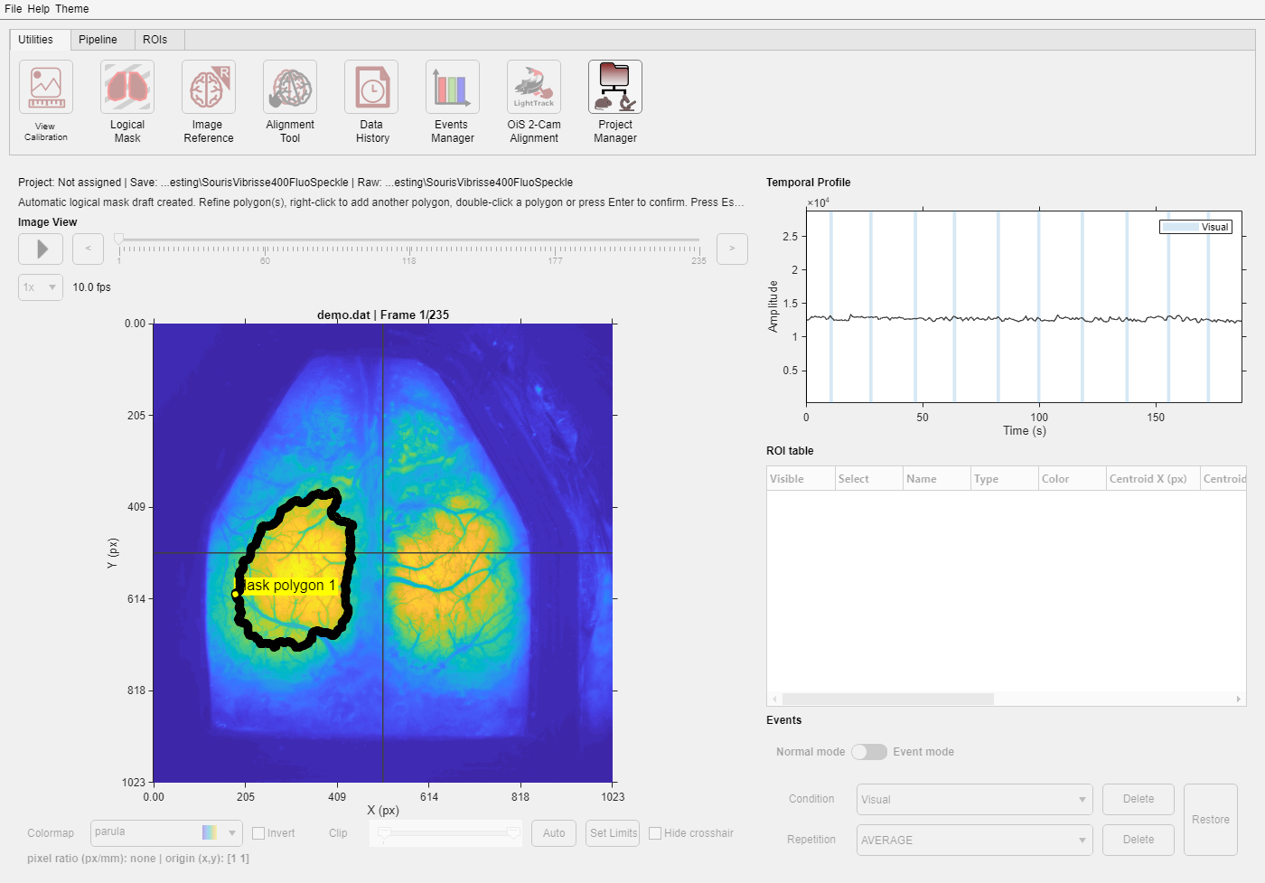 Editable automatic logical-mask draft in DataViewer