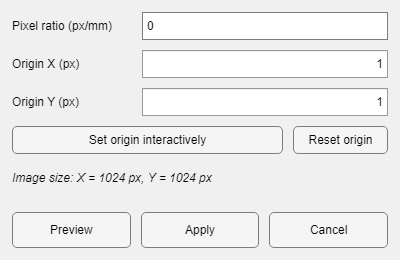 DataViewer image-calibration dialog