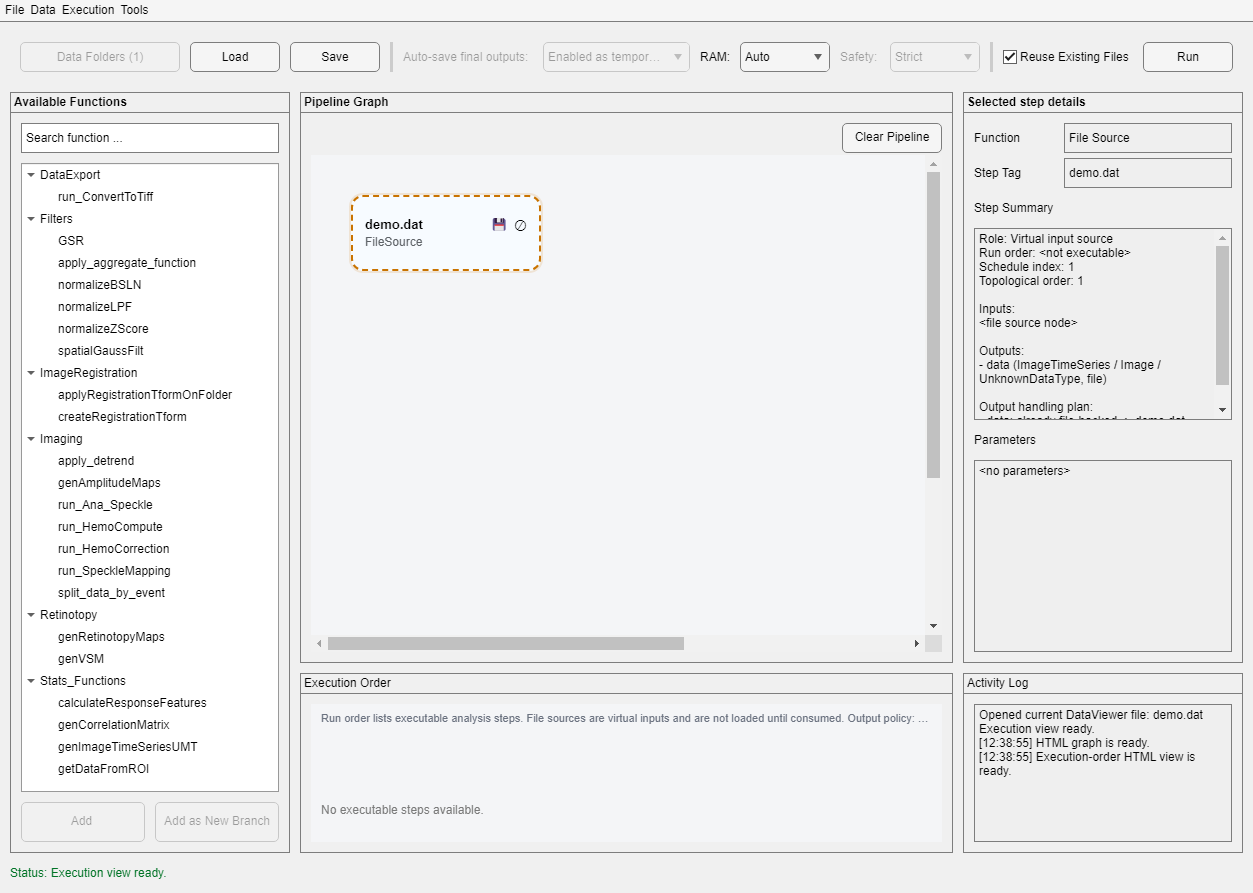 Current Pipeline Manager opened from DataViewer